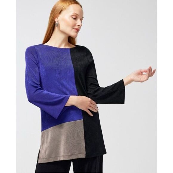 Chico’s Travelers Colorblock Tunic Size Medium nwt (4966) - Picture 1 of 7